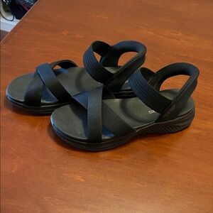 Skechers Black Slip-Ins Elastic Strap Sandals